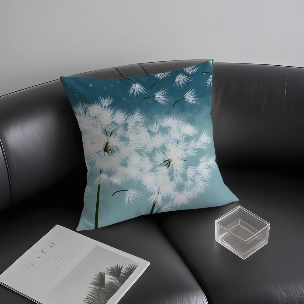 Dandelion Fashion Cushion Cover Pillowcase Ultra Soft Skin Friendly Fabric Cloud Like Comfort & Concealed Zipper