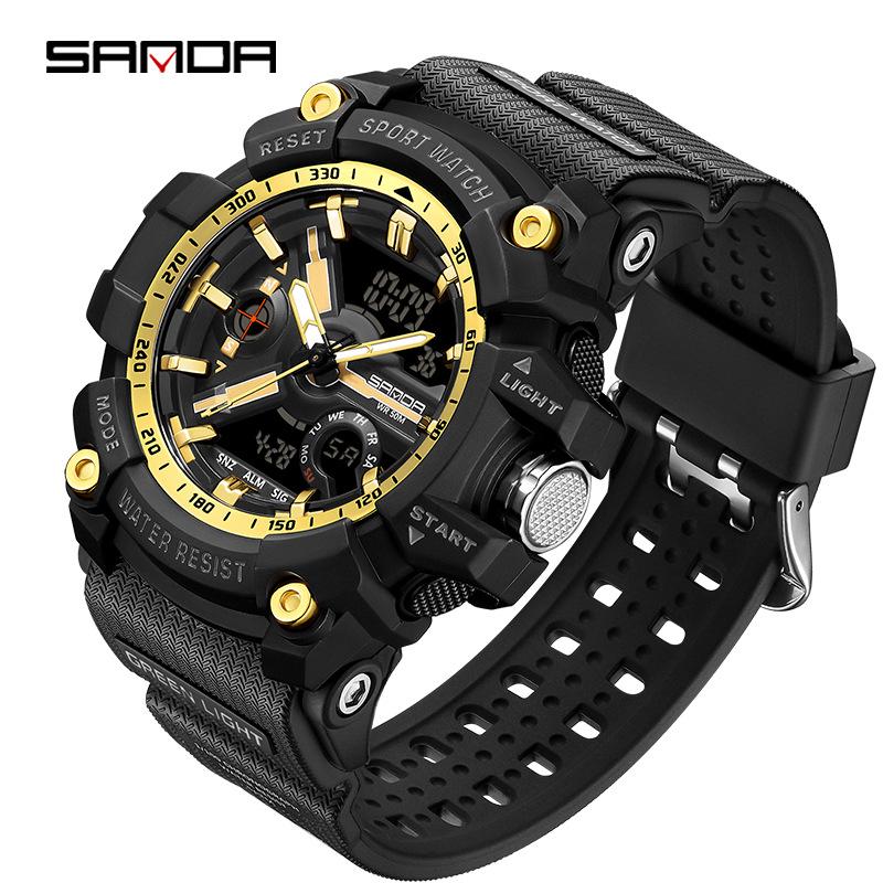 Sanda Multifunctional Youth Sports Watch: Luminous, Waterproof, Alarm for Students