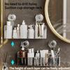 1PC Suction Cup Non-punching Rack Toilet Bathroom Wall-mounted with Hook Storage Rack Toiletries Storage Box