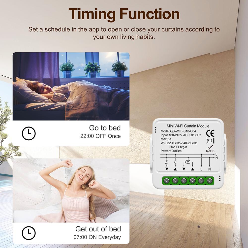 Tuya Smart WiFi Zigbee3.0 Curtain Module Blinds Switch Connected Roller Shutter Electric Motor Compatible with Alexa Google Home