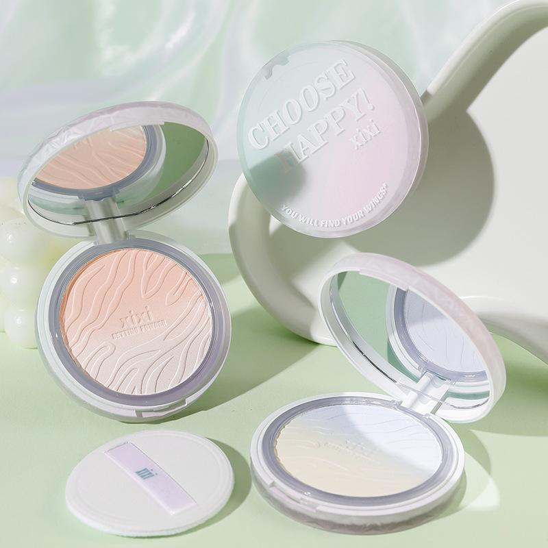 XiXi Yu Mo Matte Powder Foundation: Fine, Lightweight, Long-Lasting Neutral Setting Powder with Mirror.