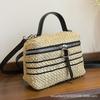 Niche design woven bag women's ins simple small capacity shoulder messenger bag retro versatile portable straw bag