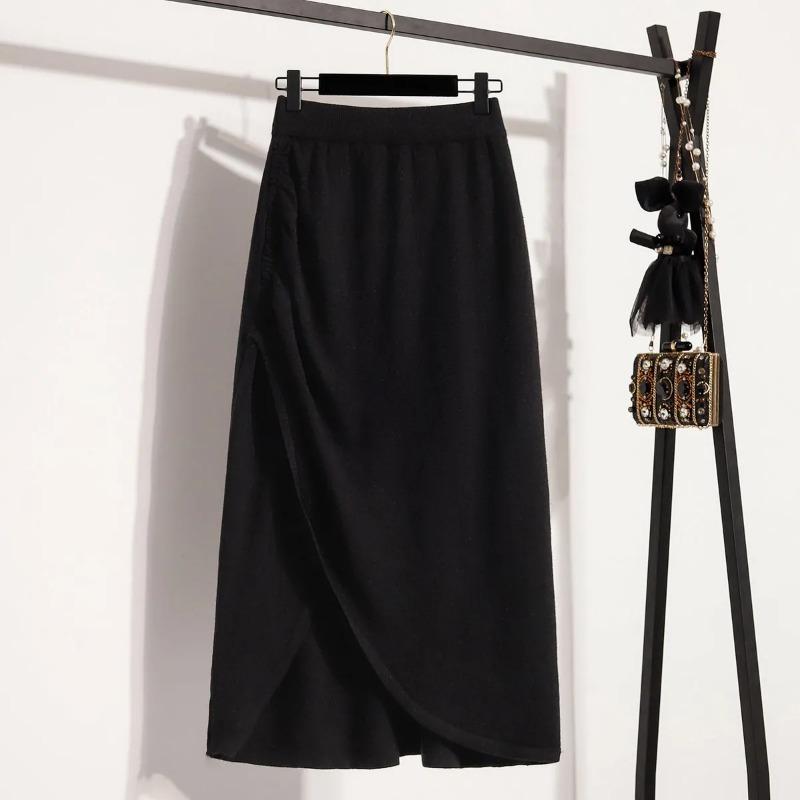Skirt for Women Casual Versatile Elastic High Waist Long Loose Trousers Stretchy Slim Skirt