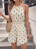 Summer Bow Tie Cami Shorts Fashion Casual Halter One Piece Romper Sleeveless Halter Camisole Shorts