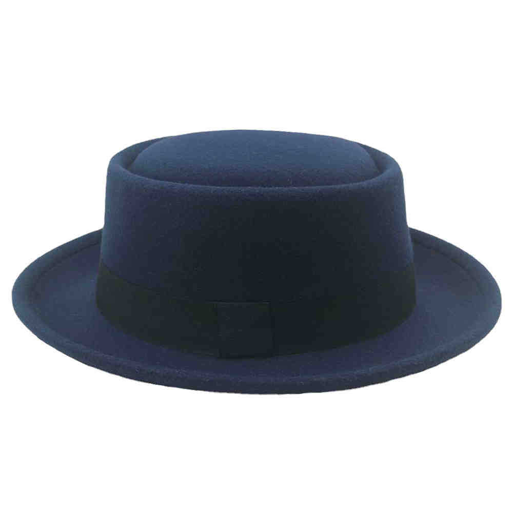 Retro woolen top hat, new hat for women and men, fashionable upturned hat temperament, advanced sense of shading and sun protection