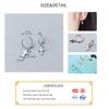 Brand Popular Cross Pendant Real 925 Sterling Silver Hoop Earrings For Women Prevent Allergy Girls Kids Fine Jewelry Gift