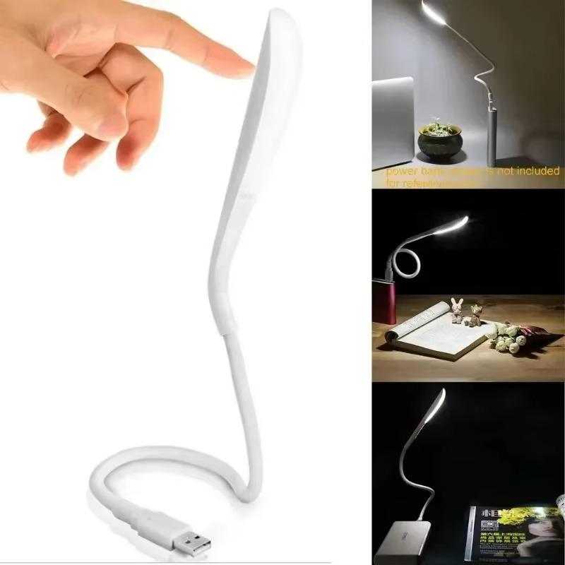 Portable USB LED Reading Light Flexible Gooseneck Night Lamp with Touch Sensor for Bedroom Office Study Keyboard Computer Use