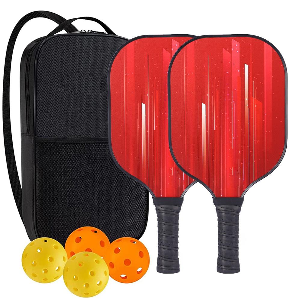 Pickleball-Schläger 2er-Set, Fiberglas-Pickleball-Set mit Pickleball-Schlägern und Tragetasche, Pickleball-Geschenke für Anfänger, Pickleball-Schläger-Set