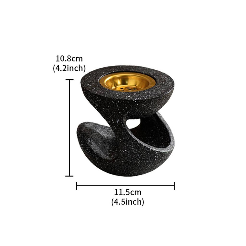 Resin Incense Burner Sculptural Holder with Metal Cup Stable for Office