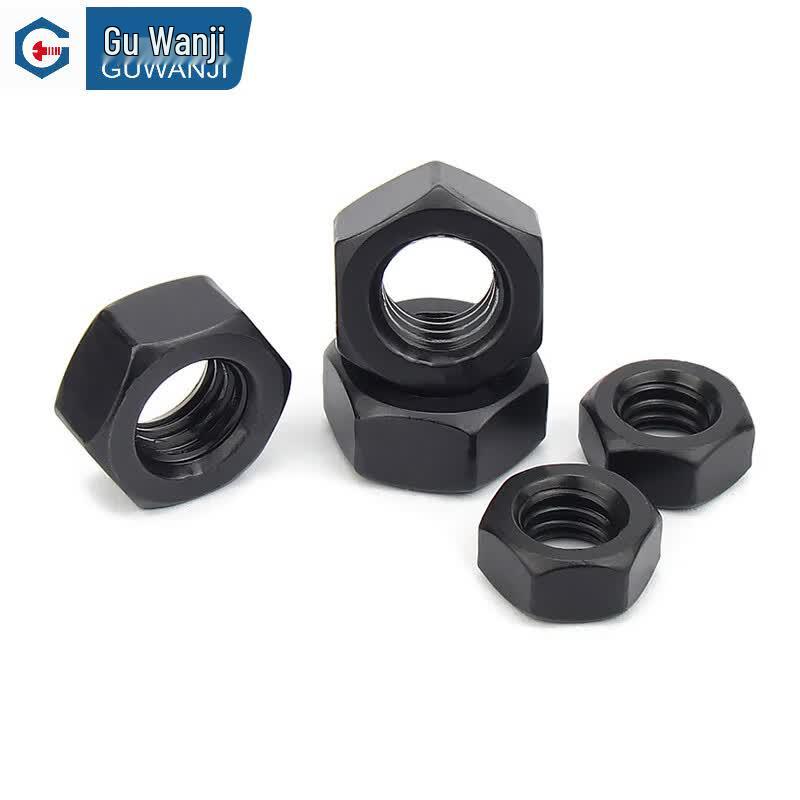 Guwanji GB/T 6171 Graad 12.9 Hoge Sterkte Zwart Fijne Schroefdraad Zeskantmoer