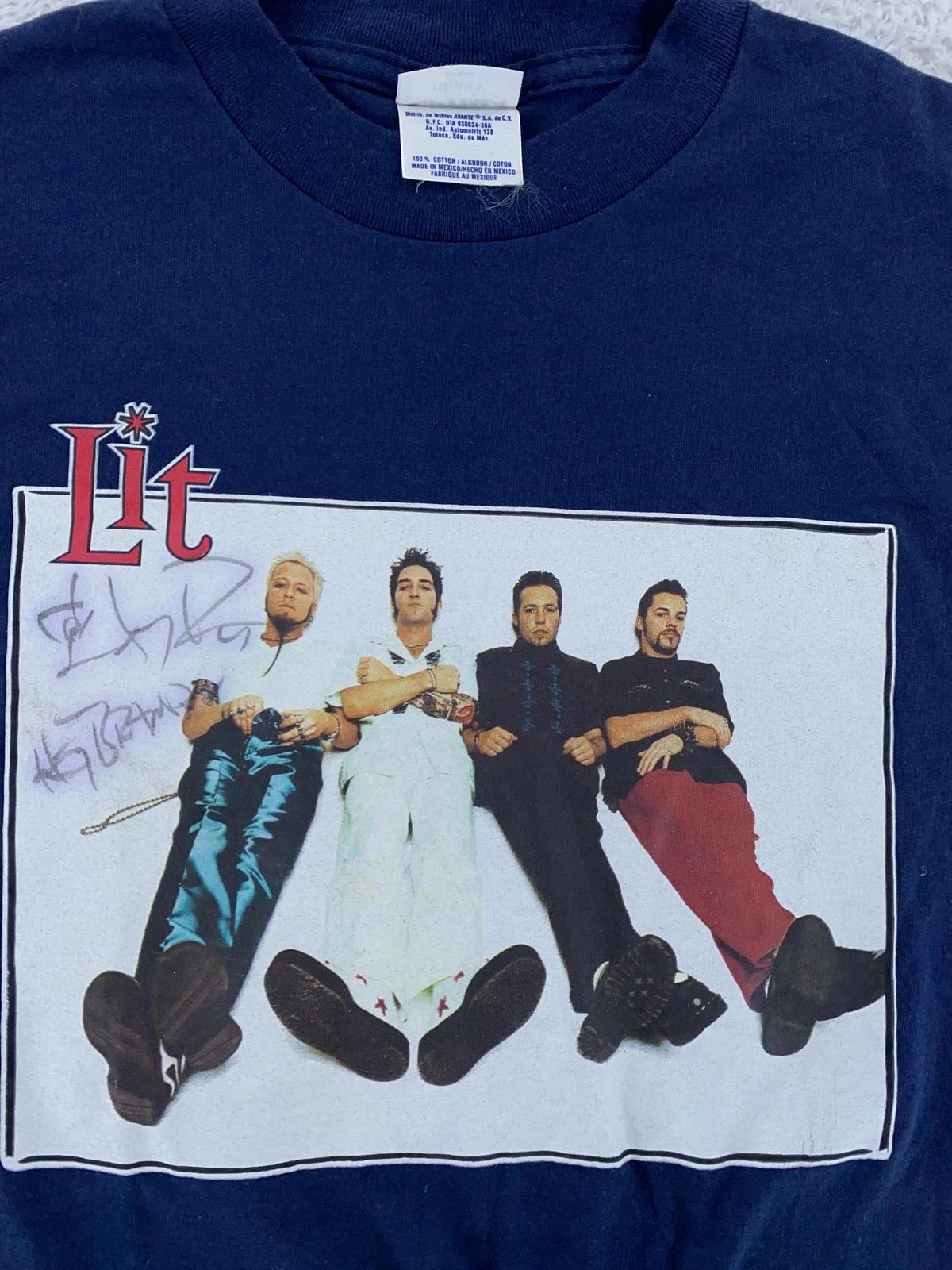 

Autographed Vintage 2002 Lit Place in the Sun Tour Shirt Mens S/M Concert Tee S