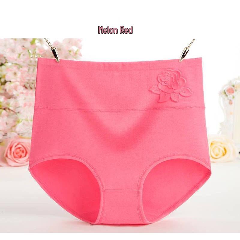 Plus Size Women's Antibacterial Cotton Panties - Tummy Control, Hip Lifting, High Waist Briefs