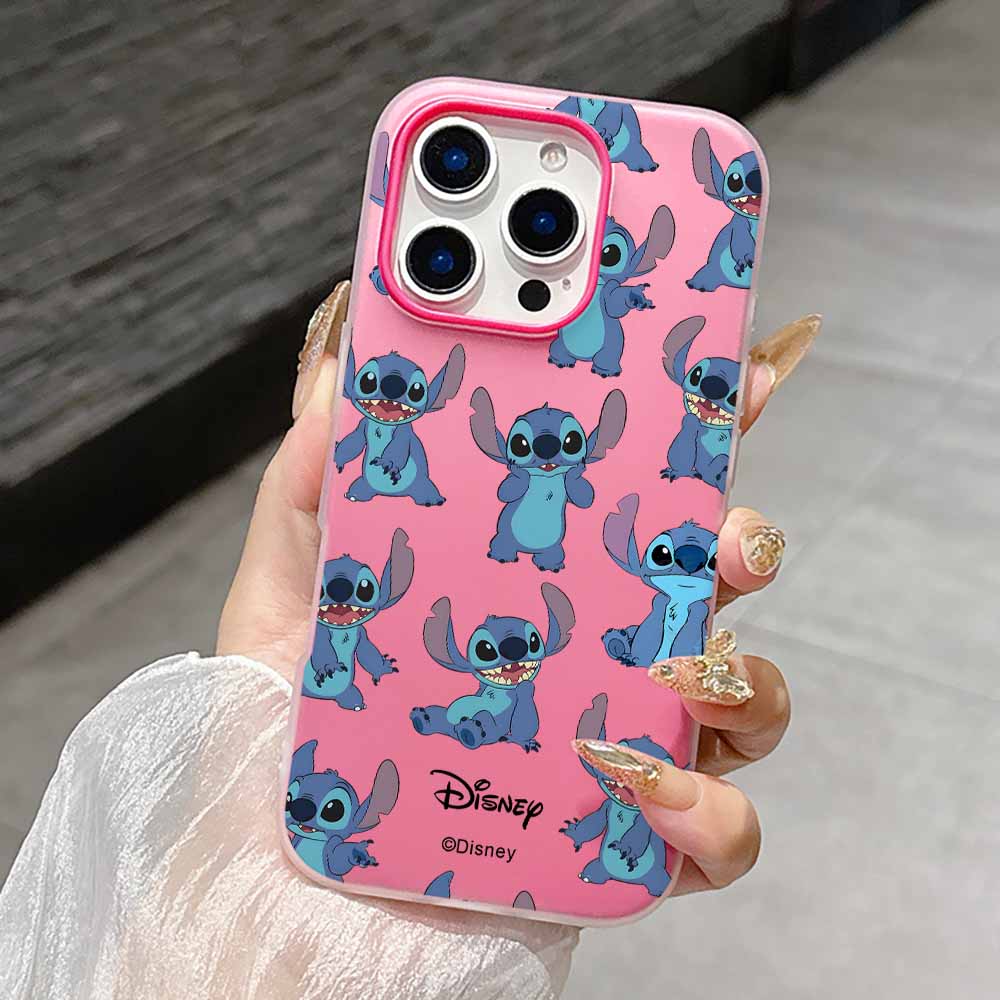 Urocze Kreskówkowe Etui Stitch Modne Etui Na Telefon Dla iPhone 17 AIR 16 15 14 13 12 11 Pro Max Plus Matowe Etui z Wrażeniem Skóry