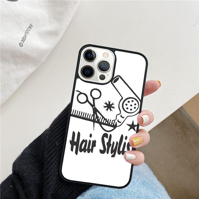 Scissors and Combs Barber Shop Hair Stylist Phone Case Cover For iPhone 17 Air 15 16 Pro Max 14 13 12 11 Pro Max Plus SE