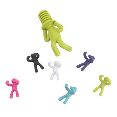 Tappi per Bottiglie in Silicone e Identificatori per Bicchieri con Design Creativo dell'Uomo Sottosopra per Amanti del Vino e Feste