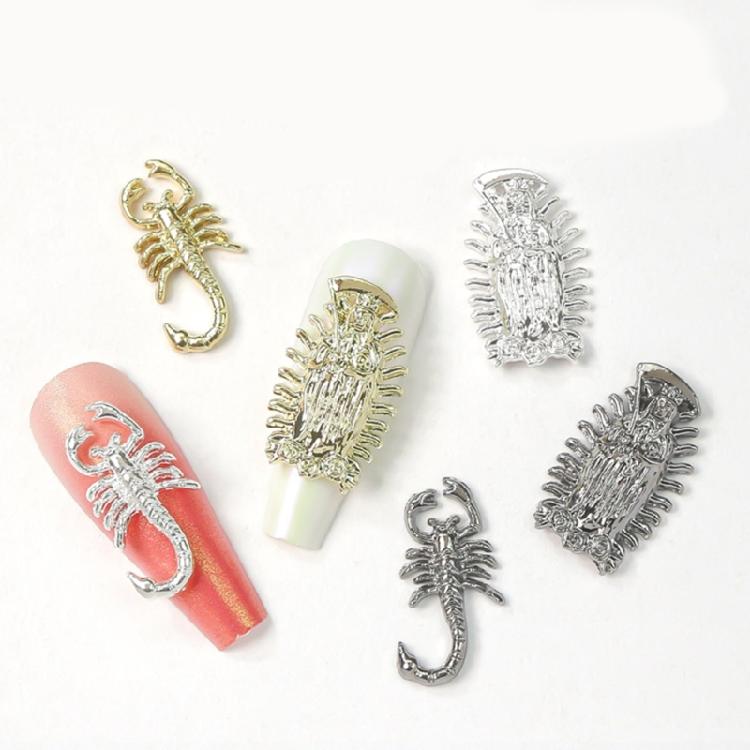 Embossed Nail Charms 3D Scorpion Nail Art Accessories for DIY Nail Art Design