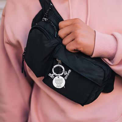 Yousheng Class of 2025 Graduation Keychain Stainless Steel Engraved Inspirational Message Keyring Graduation Gift
