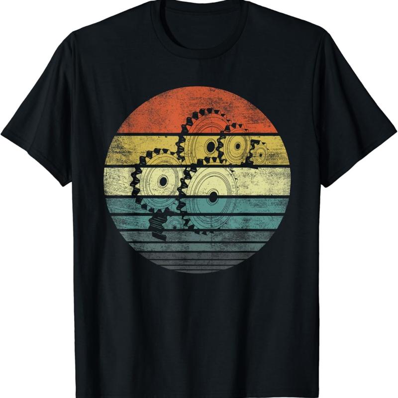 Mechanical Engineer s Funny Retro Cogs Engineering Gear T Shirt S разноцветный