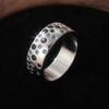 Fashionable and Classic Wide Face Ring with Round Blue Zirconia Index Ring Is A Sparkling Jewelry for Women's Holiday Party