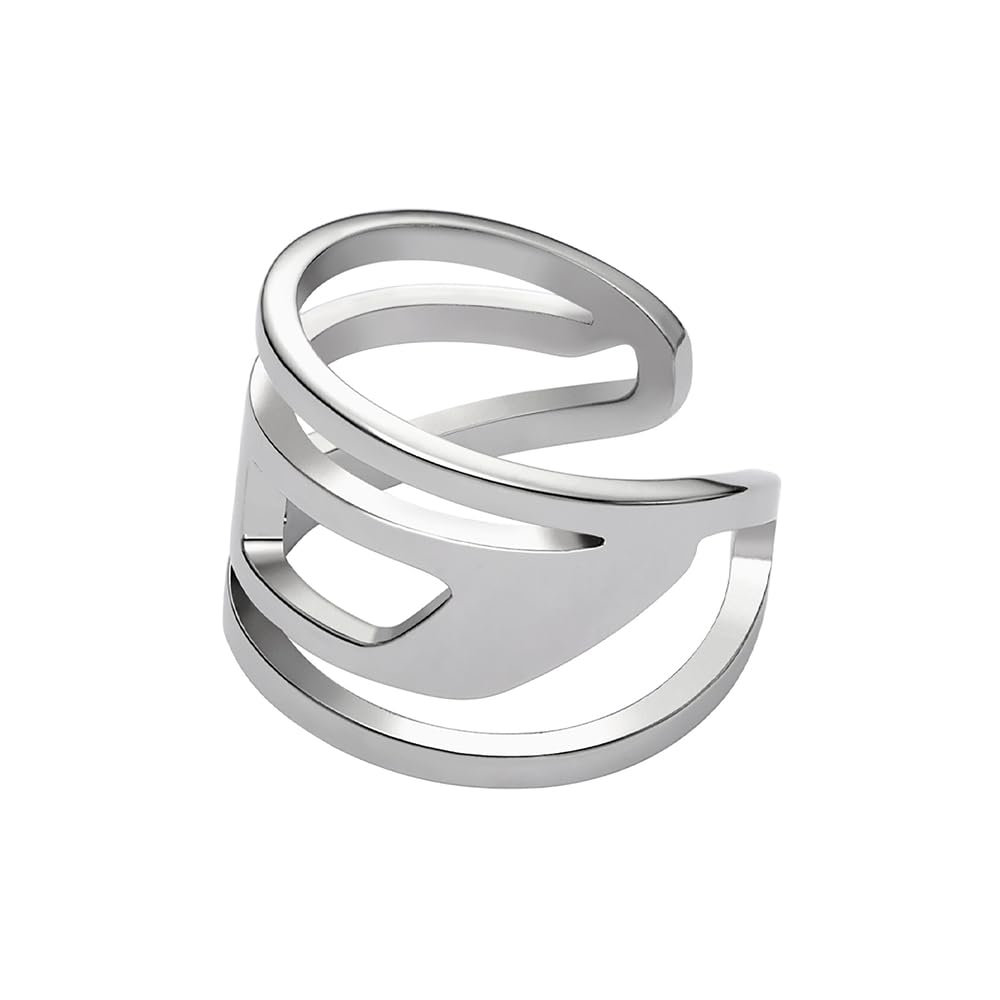 Diesel Men's Silver Stainless Steel Ear Cuff Earrings, DX1532040, One Size, Stainless Steel, No Jewels