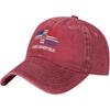 Dominican Republic US Flag Merged Design Washed Baseball Cap Distressed Vintage Style Casual Snapback Hat