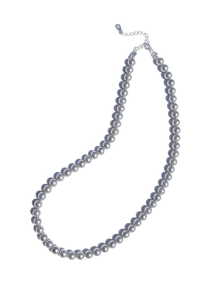 Inodore Glass Pearl Necklace _ Silver Gray