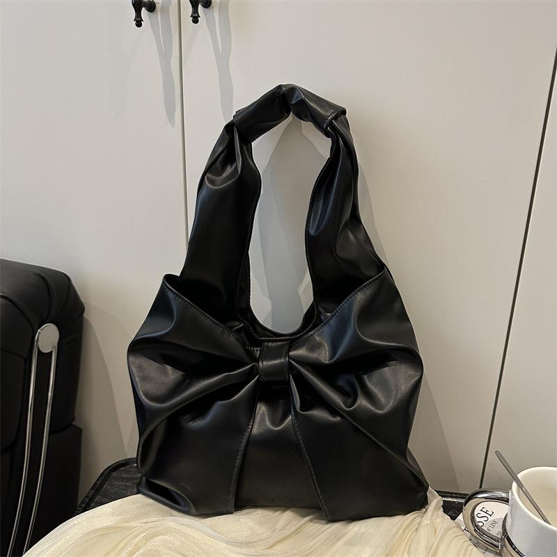 Korean version of beautiful exquisite bow bag women's fashion denim commuting large capacity trend foreign style shoulder bag
