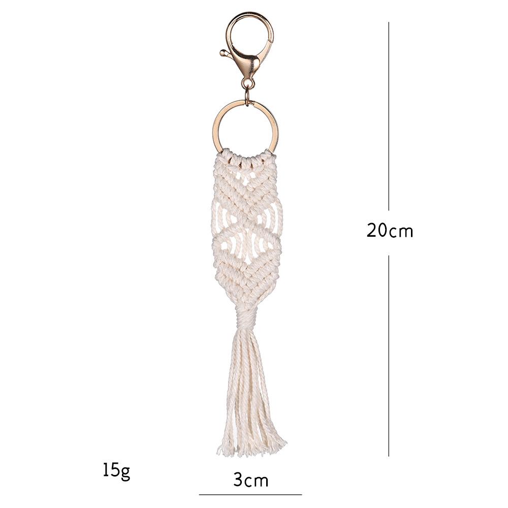 Nordic Handmade Bohemian Cotton Rope Keychain Bag Pendant