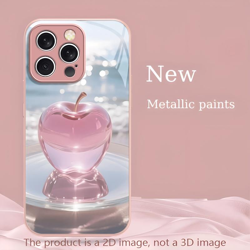 Exquisite Pink crystal apple phone case for iphone 17 pro max cover Built-in glass for iPhone 17 16 15 14 13 12 pm Pro Plus
