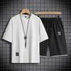 Men's Plus Size Casual Summer Set: Cotton Thin Short-Sleeve T-shirt & Shorts Sportswear