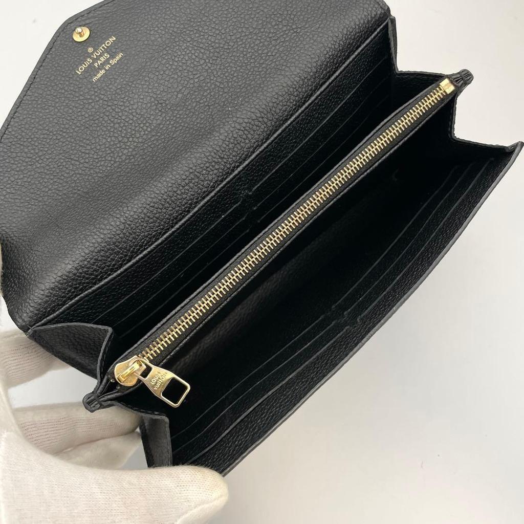 Used Louis Vuitton Monogram Empreinte Portefeuille Sarah Long Wallet Noir