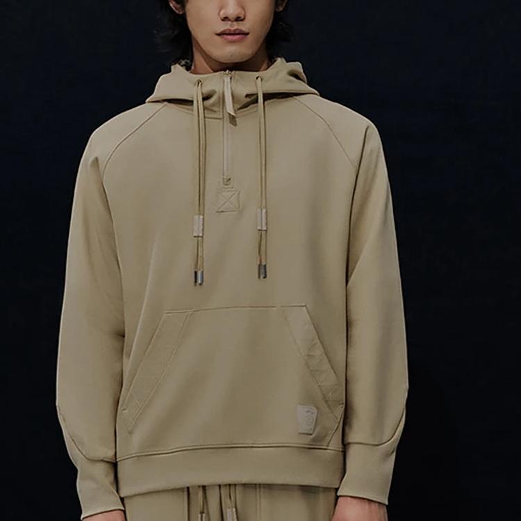 Li Ning Jackie Chan Kung Fu Series Americká Vintage Jednobarevná s Potiskem Loga Volná Mikina Unisex mikiny Hvězdicově Hnědá AWDT195-2