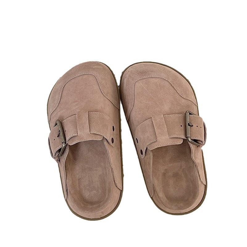 New bag head thick-soled slippers women's retro outer wear one pedal and half drag