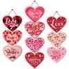 Valentines Day Wall Ornament Paper Door Hanger with Rope Home Office Decoration Decorative Holiday Present
