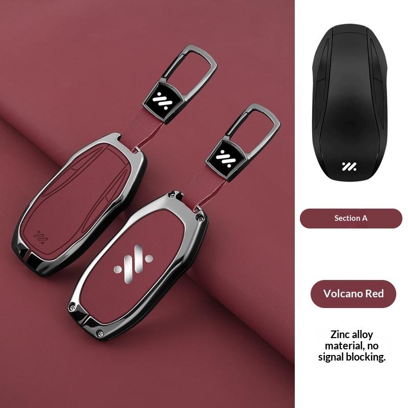 Zinc Alloy Leather Car Key Case Lm Zhiji Ls6 Max Ls7 Pro L7 L6 Key Fob Car Key Box Protective Case Key Cover Car Accessories