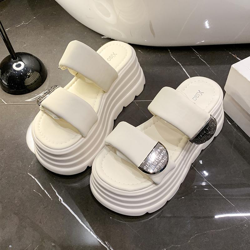 Fashion Fashion Summer Women Sandals Peep-toe Wedge Platform Sneakers Woman 8CM Heels Thick Bottom Sandal New Casual Beach Flip Flops