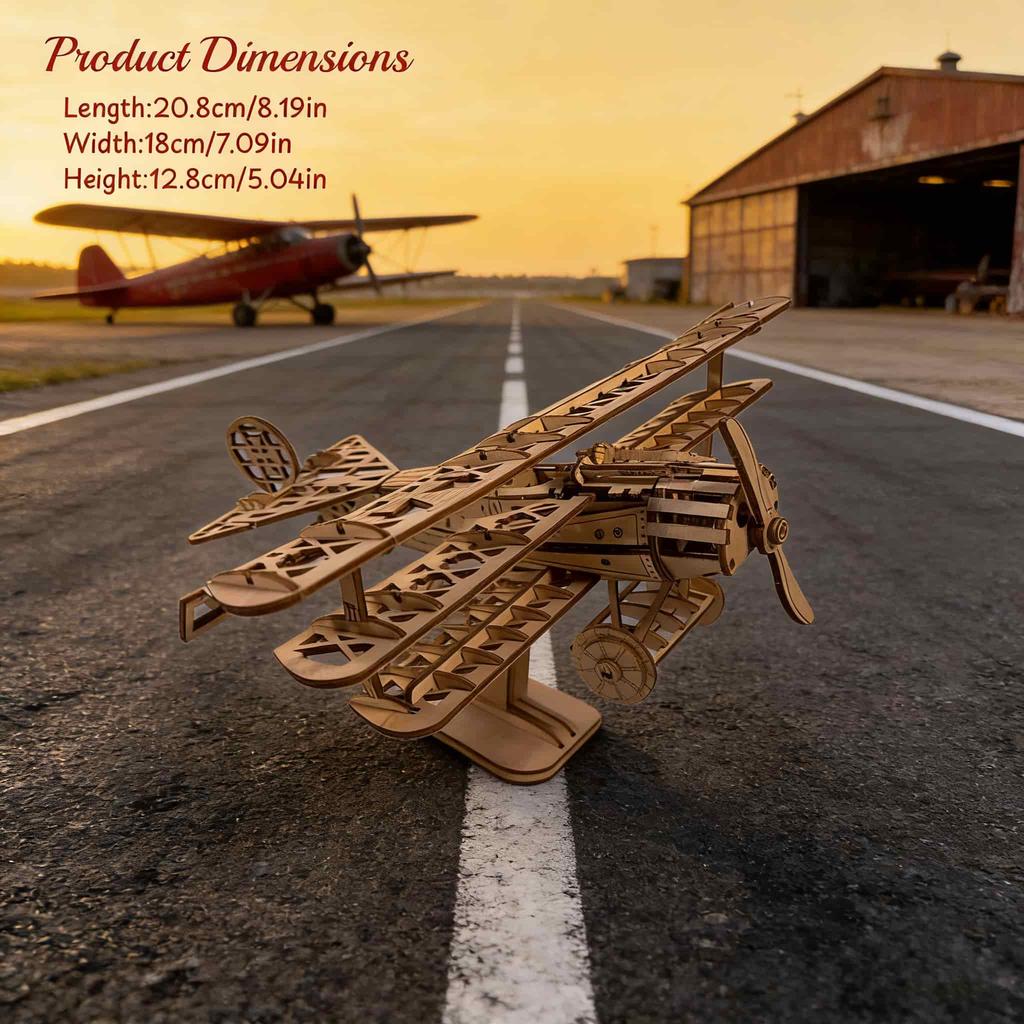 Wooden Latest Style Compact Airplane Toy Puzzle DO-IT-YOURSELF Wooden 3D Truck Assembly Learning Birthday Present Christmas Present