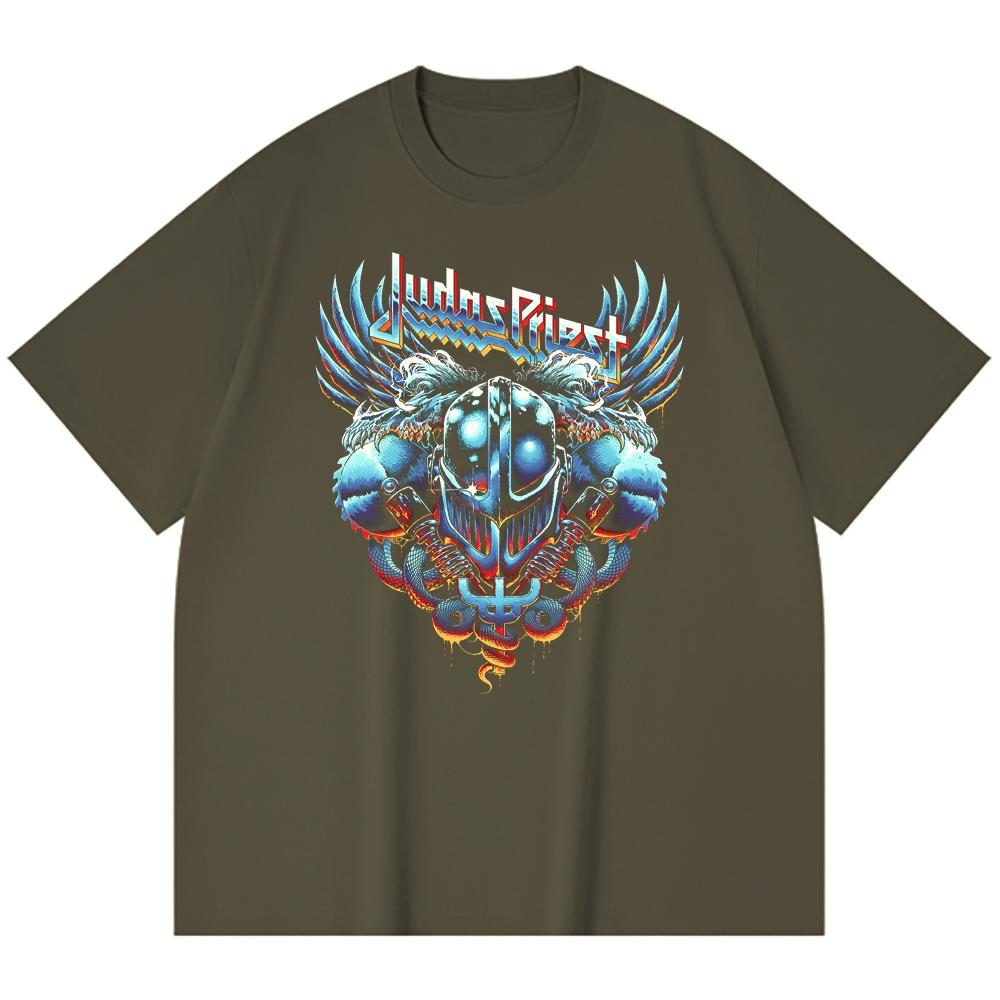 T-shirt Heavy Metal 100% Cotone 230 Gsm Stampa Band Rock Musica Popolare Unisex T-shirt Pesante in Cotone