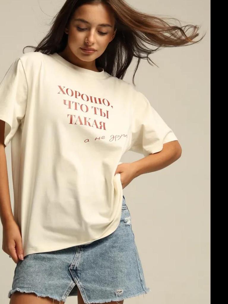 100% Cotton Loose Fit American Style Letter Print T-Shirt