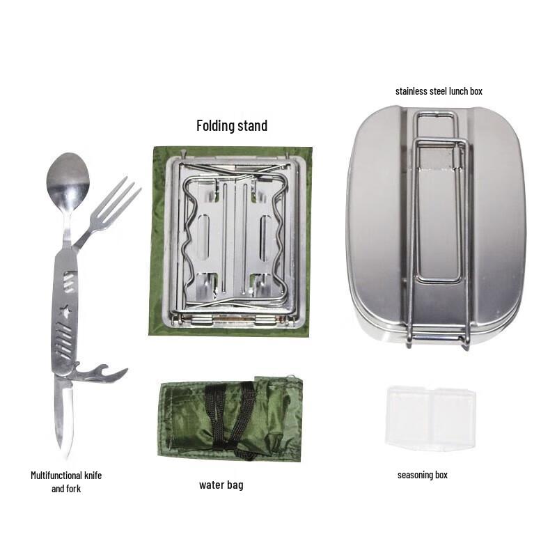 05-Stil Edelstahl Campinggeschirr Set