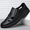 FashionDesigner New British-style Hollow Men's Loafers Fashion Thick-soled Shallow-mouth Slip-on Outdoor Hiking Leather Shoes for Men