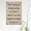 Vintage Iron Wall Hanging Sign "I Don't Judge Myself" Multipurpose Decorative Plaque for Home, Cafe, Bar Metal Wall Art Decor