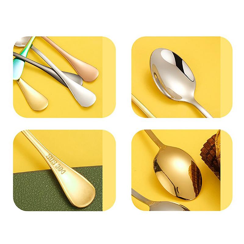 304 Stainless Steel Flavoring Spoon Coffee Dessert Spoon Ice Cream Spoon Gift Rose Gold