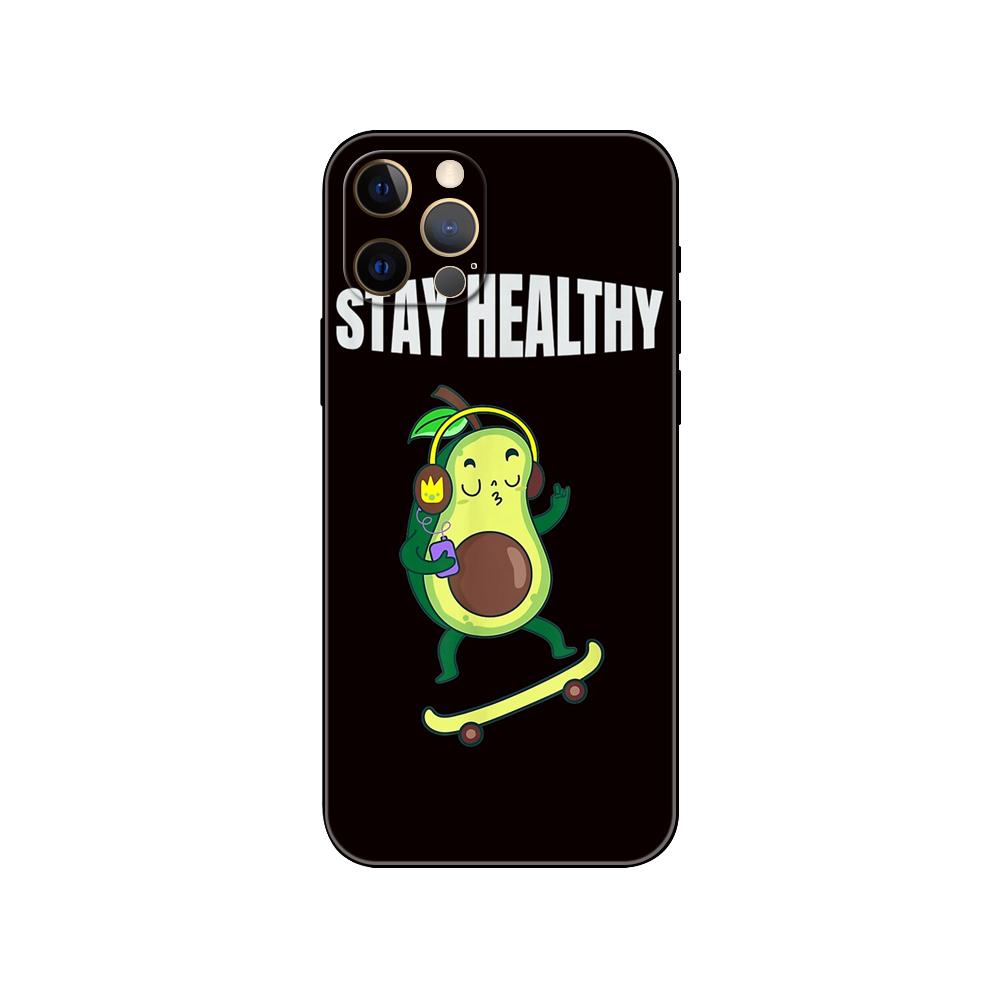 Cute Avocado phone case for iphone 5 5s 2020se 6 6s 7 8 plus x 10 XR XS 11 12 13 mini pro MAX black tpu back cover