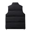 Men's Solid-color Casual Outdoor Warm Thickened Vest, Men's And Women's Stand-up Collar Sleeveless Zipper Vest Jacket