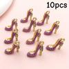 10/12 Piece Set 708.66x551.18 Inch Enamel High Heels Pendant for Women's Shoes Pendant Oil Dripping Necklace Keychain Jewelry Wh