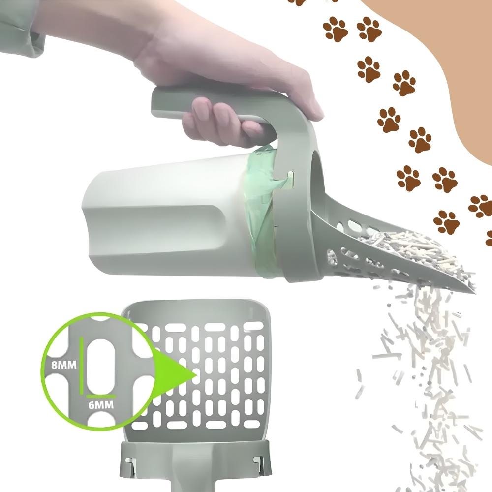Large litter box scoop with container and scoop for cat litter + PetJet waste bags