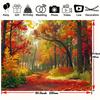 Red Maple Tree Autumn Tapestry Nature Landscape Wall Blanket for Bedroom Photography Background