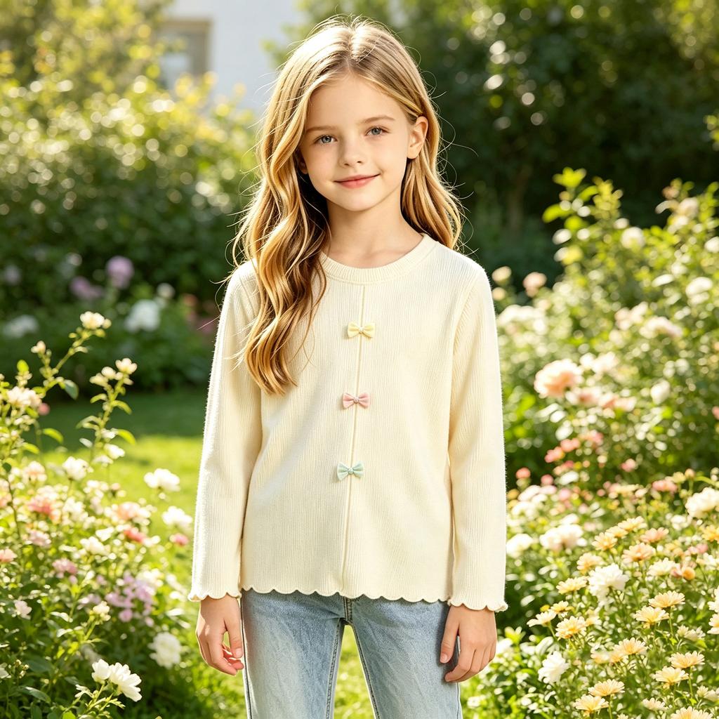 Kids Boys Girls Long Sleeve T-Shirt Color Casual Basic Tee for Daily Wear