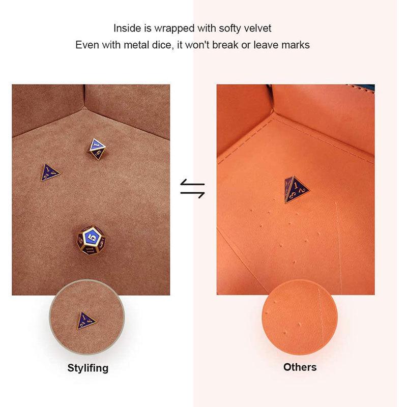 Hexagonal Velvet Foldable Dice Storage Tray